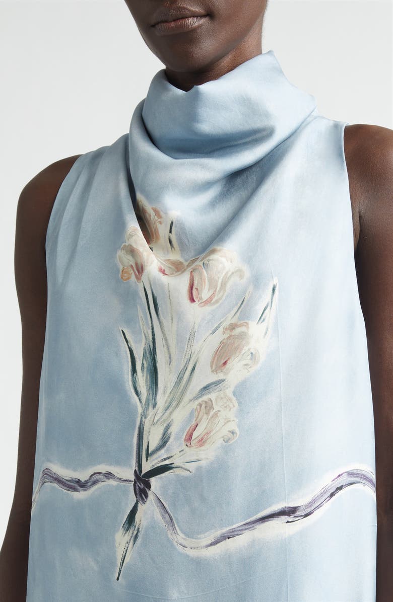 Altuzarra Noori Tulip Bouquet Sleeveless Silk Dress, Alternate, color, Storm Tulip