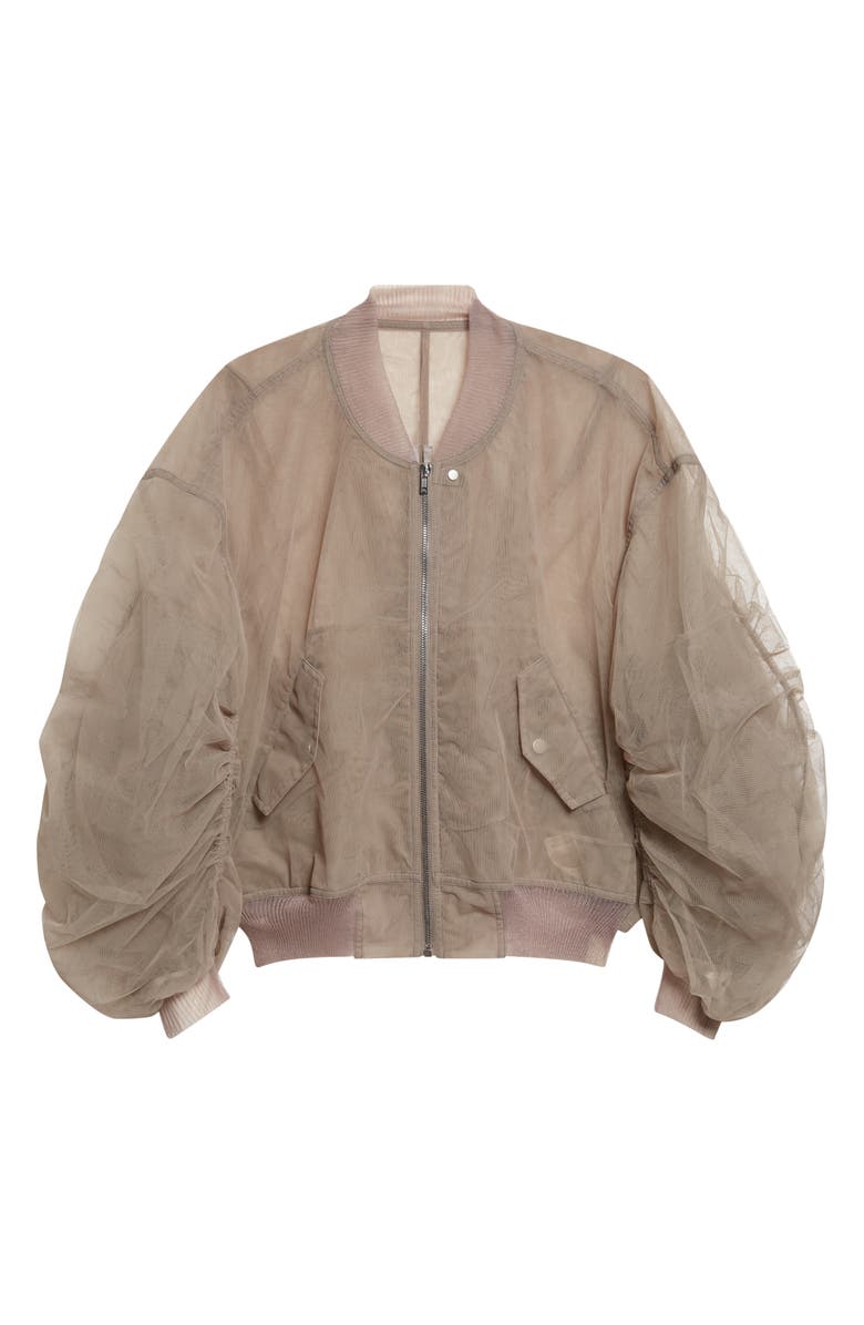 Rick Owens Secchia Tulle Bomber Jacket, Main, color, Dust