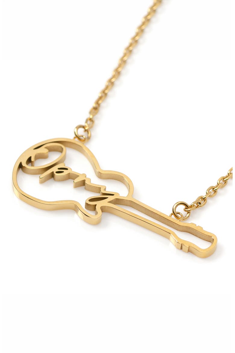 Men's Grand Ole Opry Guitar Pendant Necklace, Alternate, color, GOLD