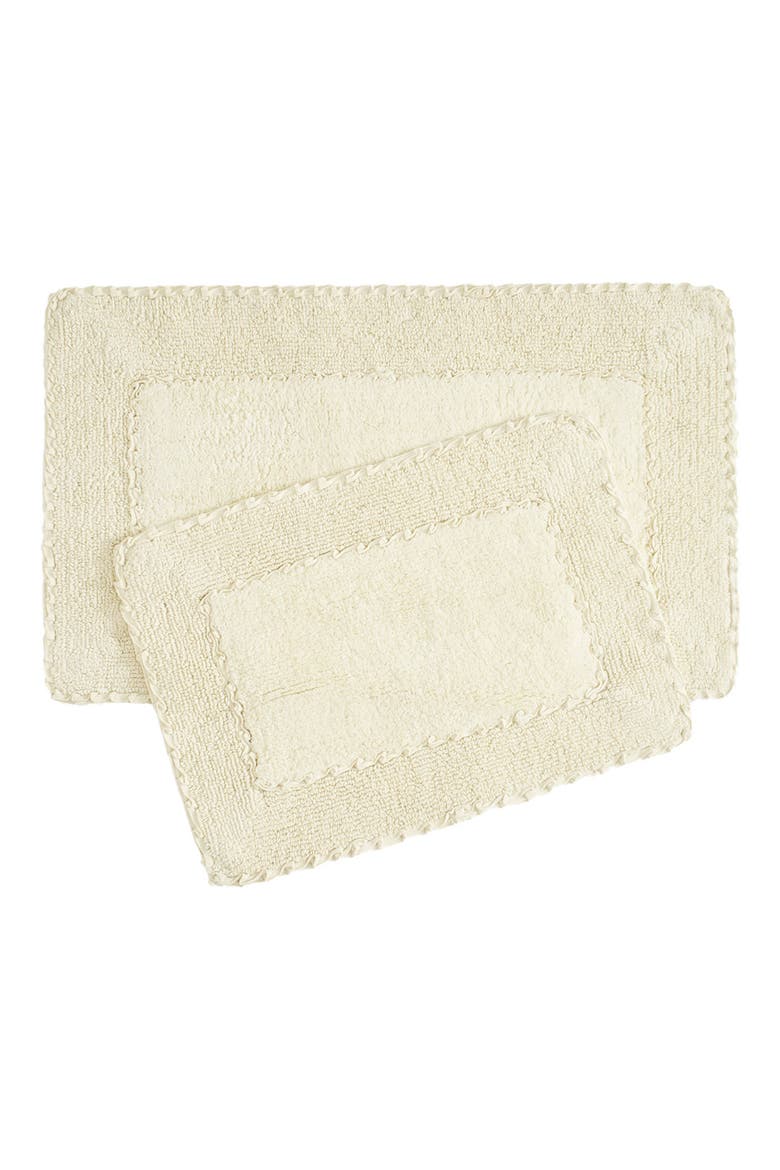 Ruffle Cotton 2-Piece Bath Mat Set, Main, color, YELLOW