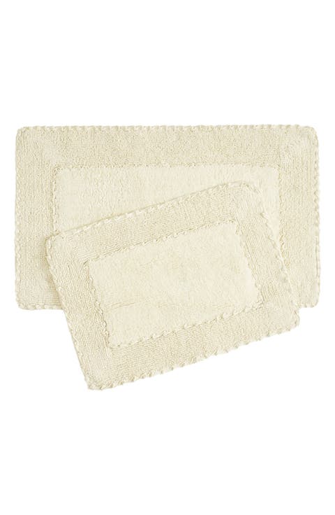 Ruffle Cotton 2-Piece Bath Mat Set