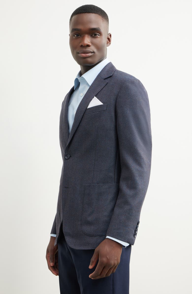 Nordstrom Nailhead Textured Wool Sport Coat, Alternate, color, Teal- Brown Oval Suiting