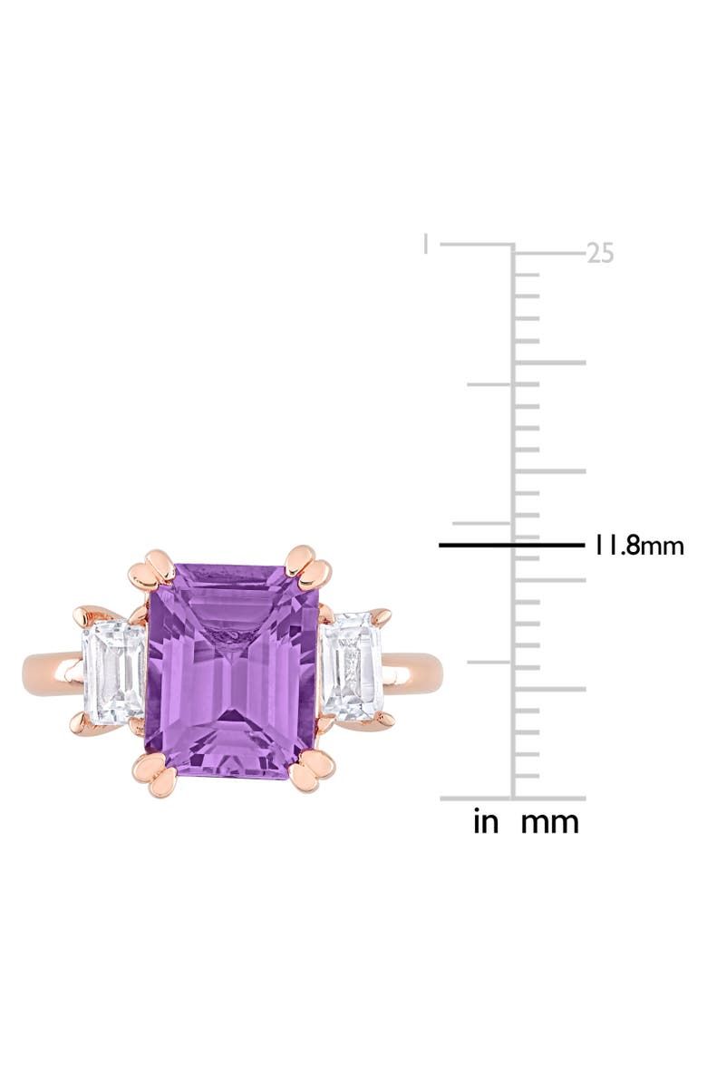 Julianna B. Gemstones Octagon 3-Stone Ring, Alternate, color, Amethyst/Rose-Plated