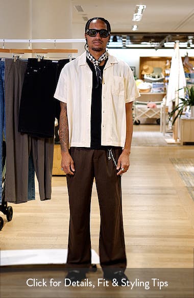 Obey Samuel Texture Stripe Camp Shirt (Men) | Nordstrom