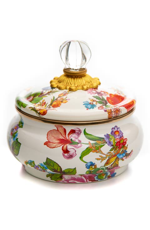 Flower Market Enameled Steel Squashed Pot