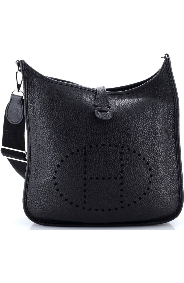 Pre-Owned Hermes Evelyne Bag Gen III Clemence PM, Main, color, Noir