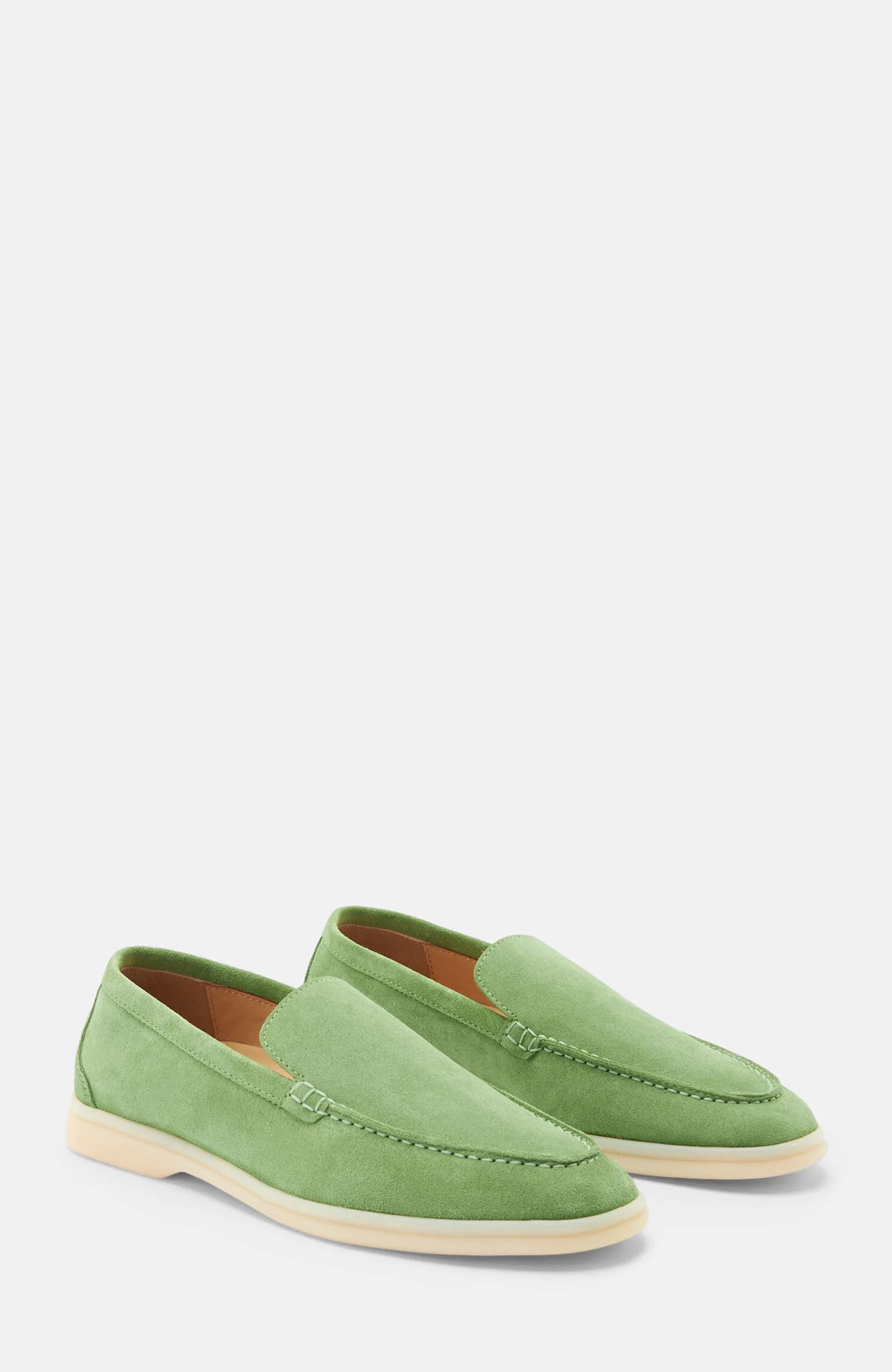 Ludovica Loafers, Main, color, Light Green - Suede