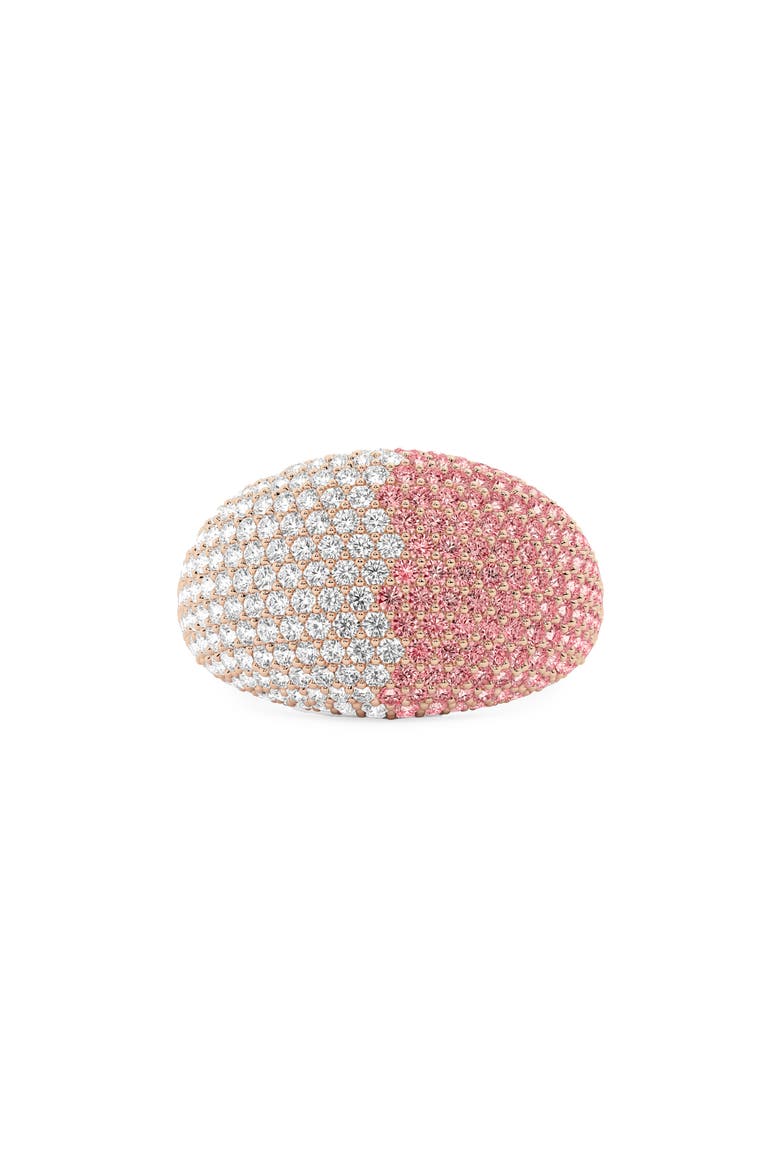 Two-Tone Lab Grow Diamond Dome Ring, Alternate, color, 18K ROSE GOLD