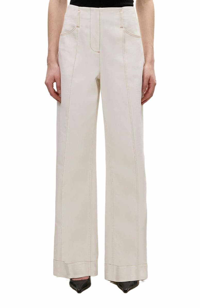 Rebecca Taylor Cora Denim Pant, Alternate, color, Eggshell Wash