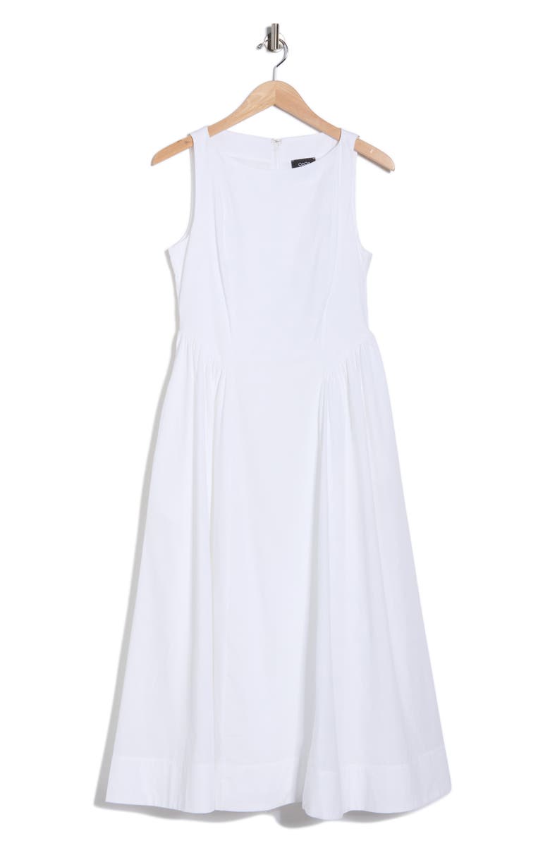 CeCe Godet Pleat Maxi Dress, Alternate, color, Ultra White
