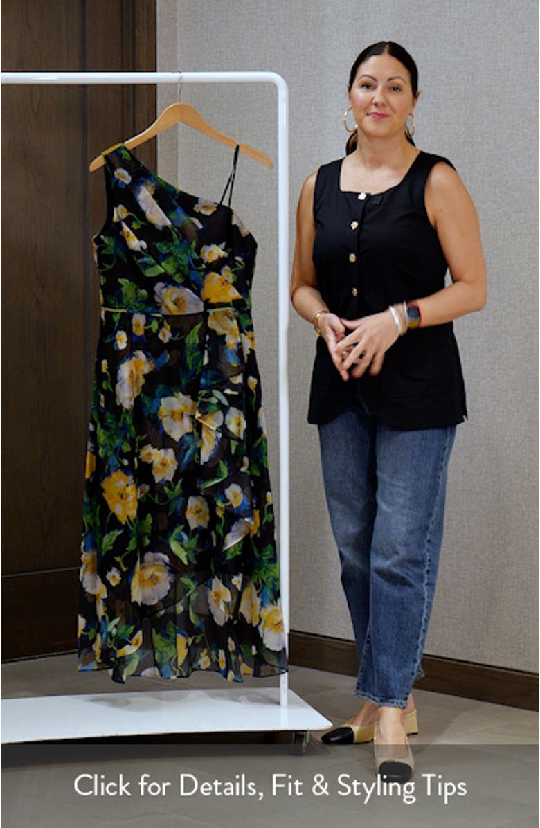 Floral One Shoulder Fit & Flare Dress, sales video thumbnail