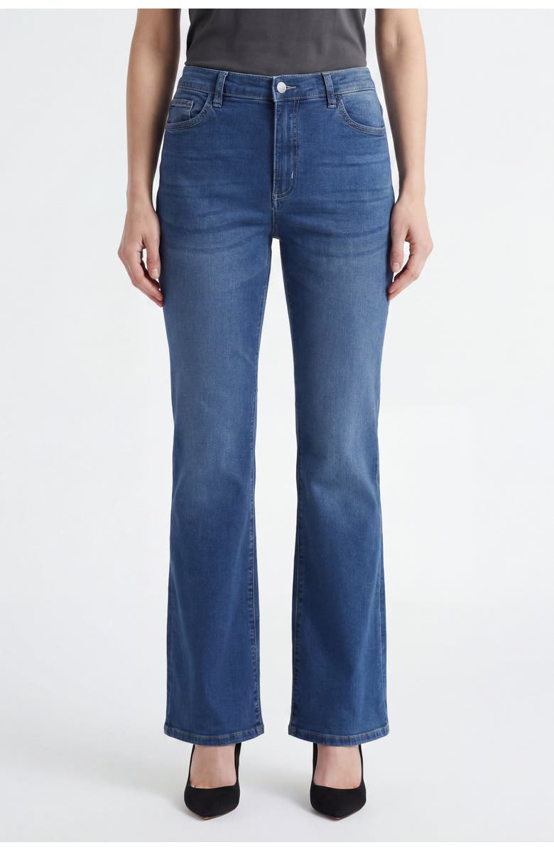 Solomon & Sage Women's High-Waisted Flare Jeans, Alternate, color, Blue Wash