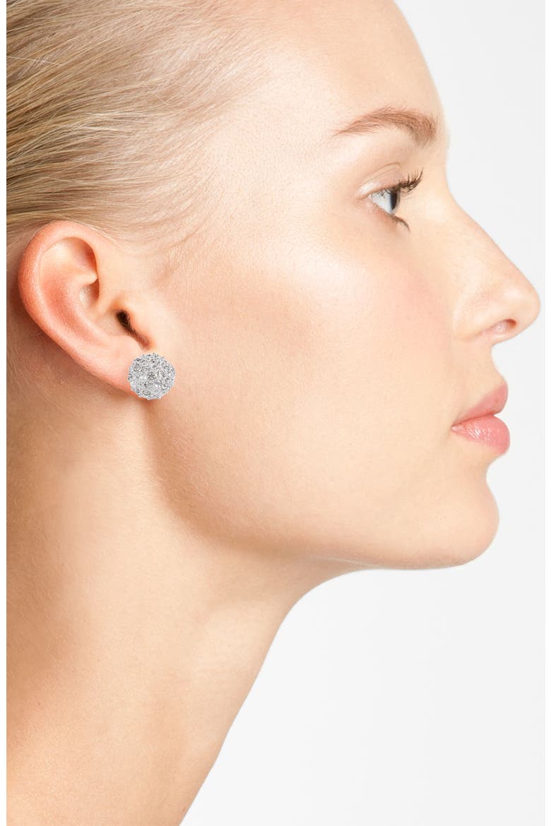 Rachel Stone Dome Stud Earrings, Alternate, color, SILVER