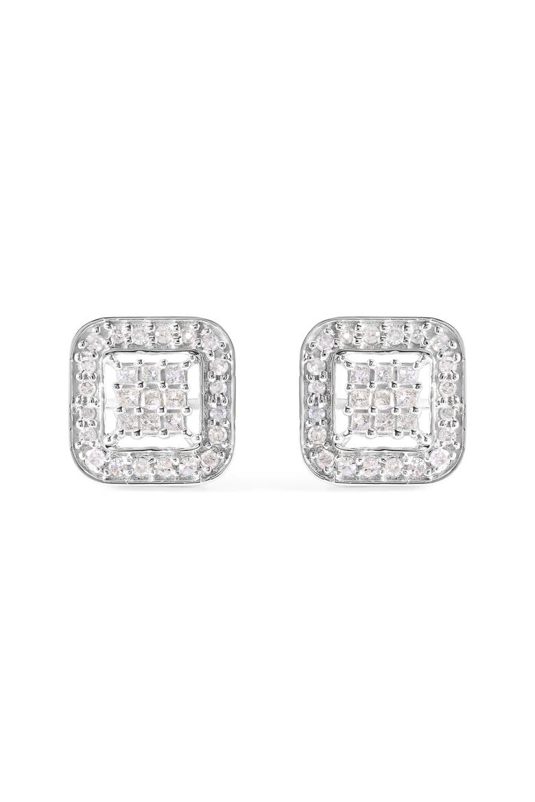 10K White Gold 5/8 Cttw Diamond Composite Stud Earrings, Main, color, White