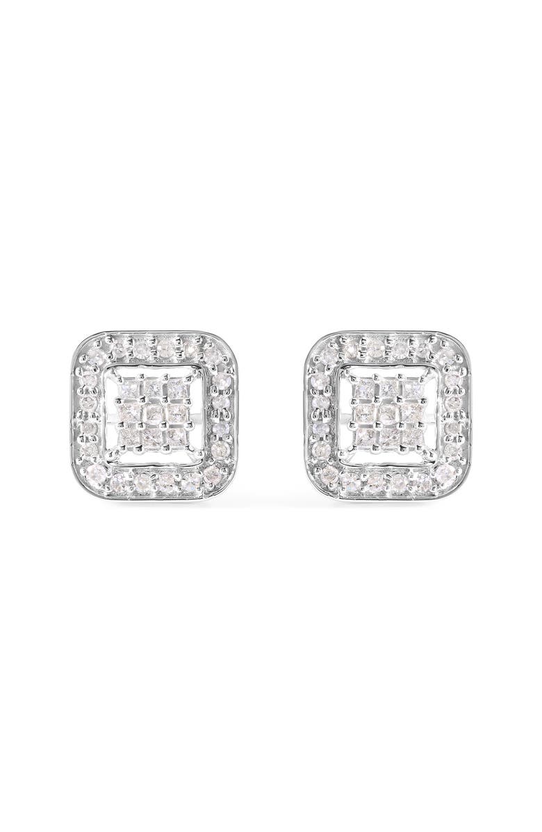 Haus of Brilliance 10K White Gold 5/8 Cttw Diamond Composite Stud Earrings, Main, color, White
