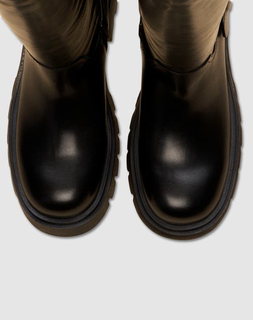 Mi/mai Herpen Chunky Treaded Sole Long Boot In Black