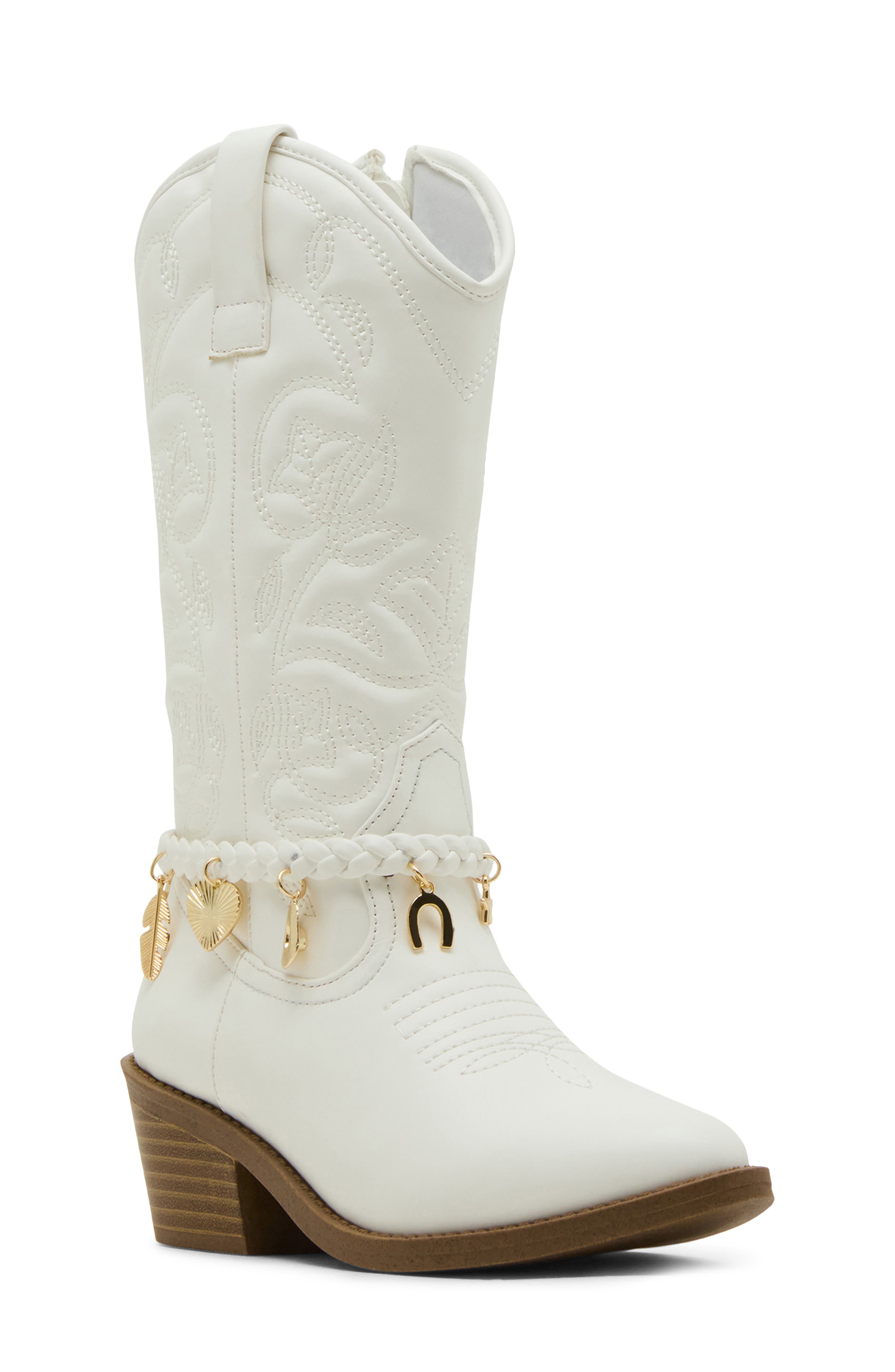 Steve Madden Kids' Jleana Western Boot, Main, color, White