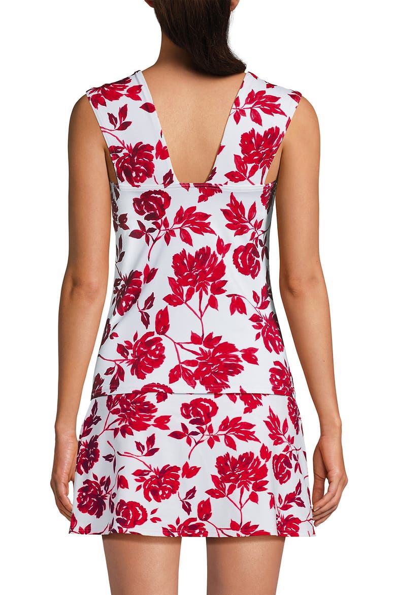 Womens Square Neck Underwire Square Back Tankini Swimsuit Top, Alternate, color, Red Graphic Floral
