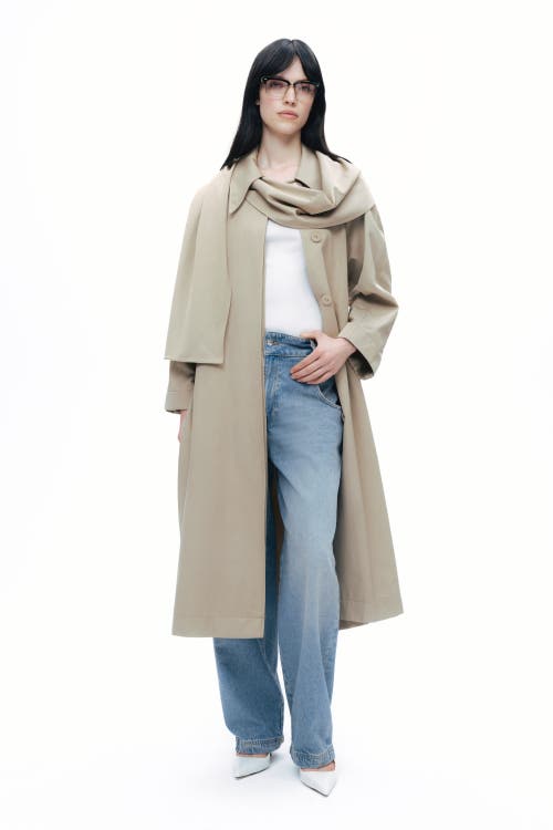 Shop Nocturne Shawl-designed Trench Coat In Beige