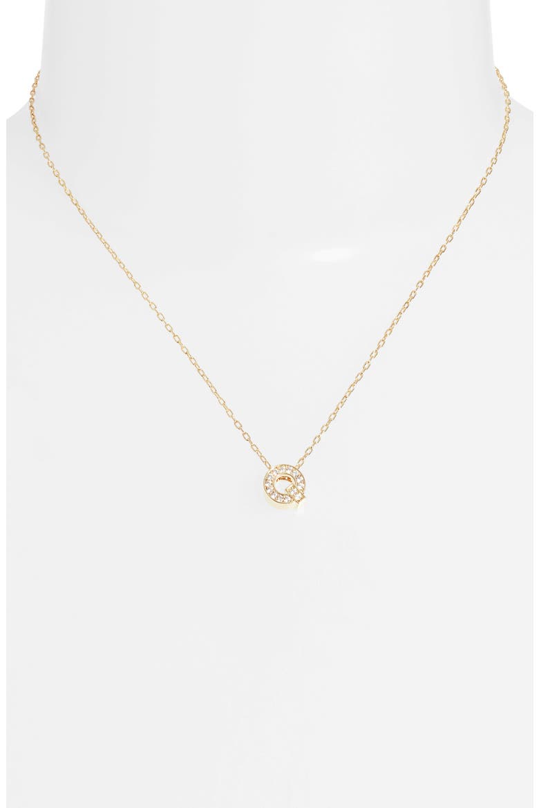 Pavé Cubic Zirconia Initial Necklace, Alternate, color, Q- CLEAR- GOLD