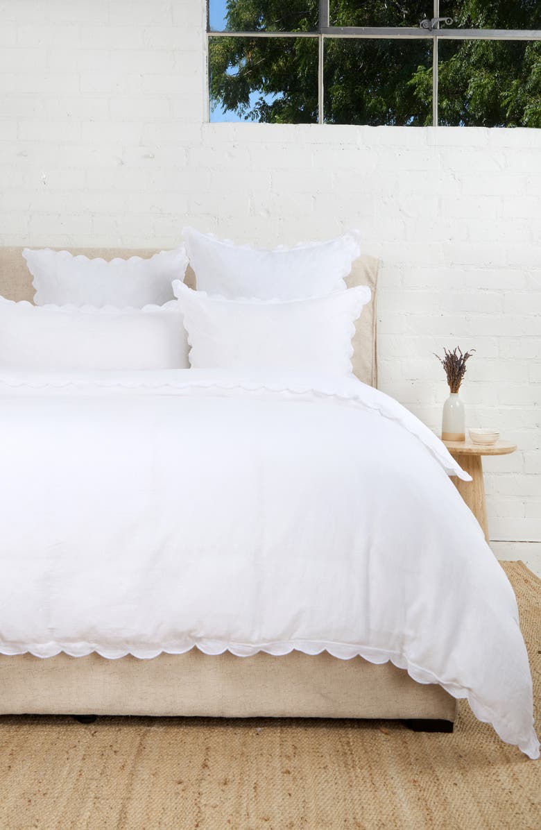 Pom Pom at Home Kelly Linen Duvet Cover, Alternate, color, White