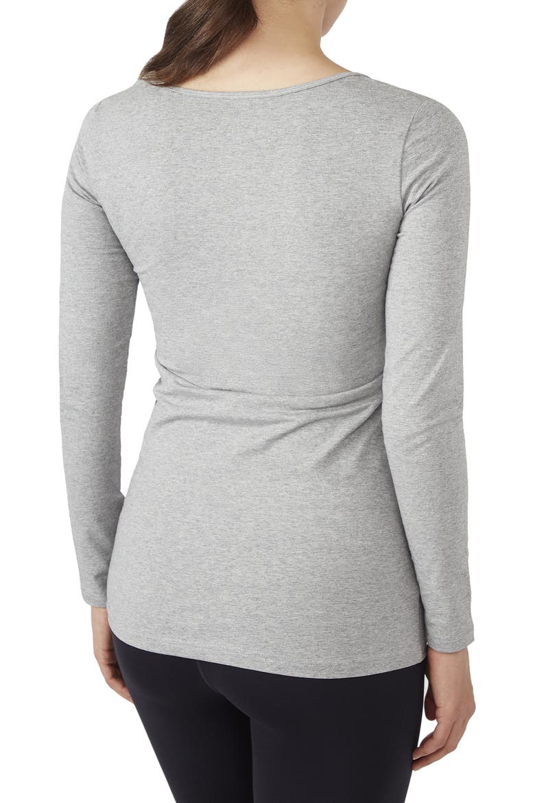 Maternity/Nursing Tee, Alternate, color, STEEL GREY MELANGE