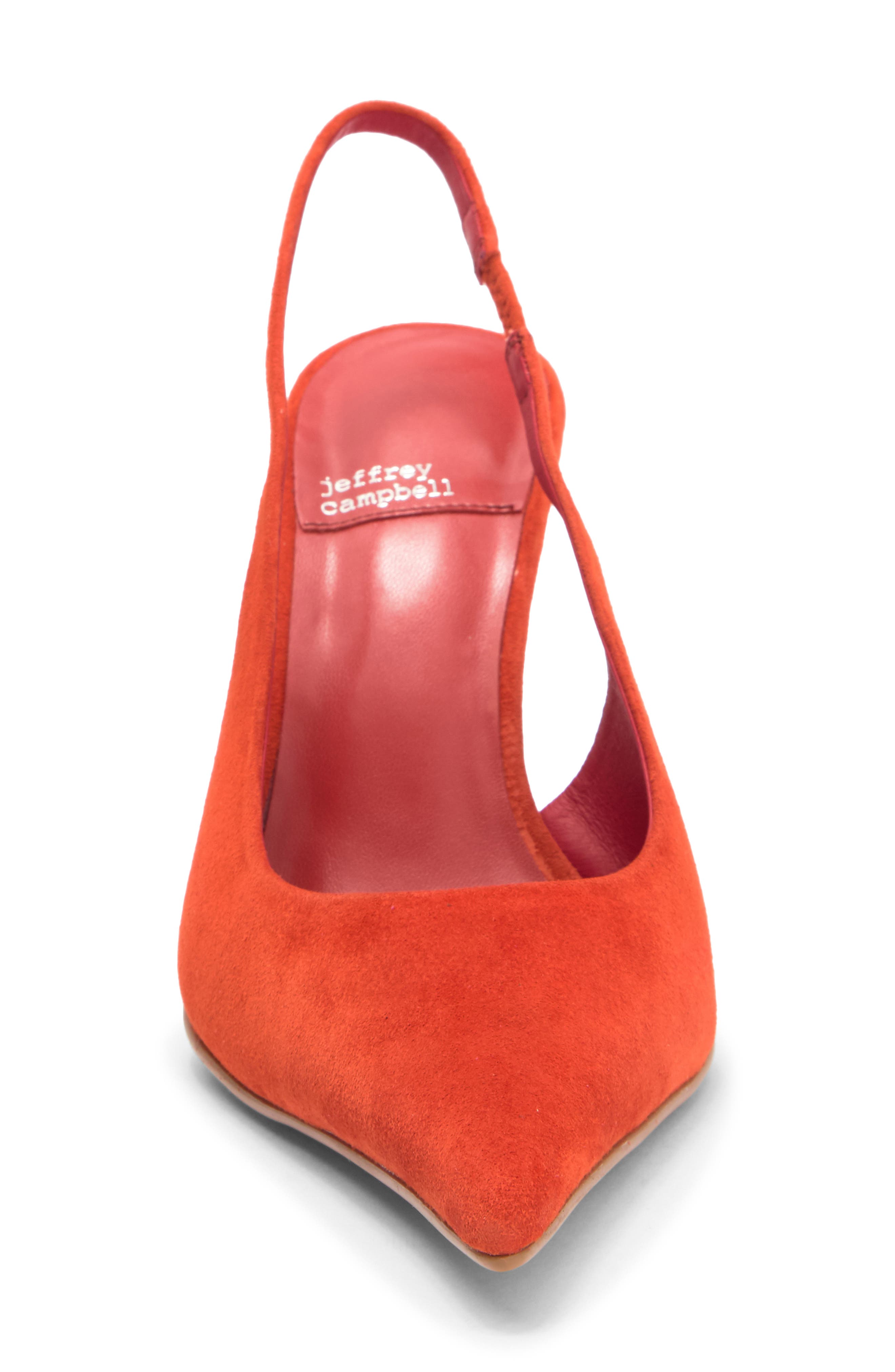 Jeffrey Campbell You Wish Slingback Pointed Toe Pump, Alternate, color, Orange Suede