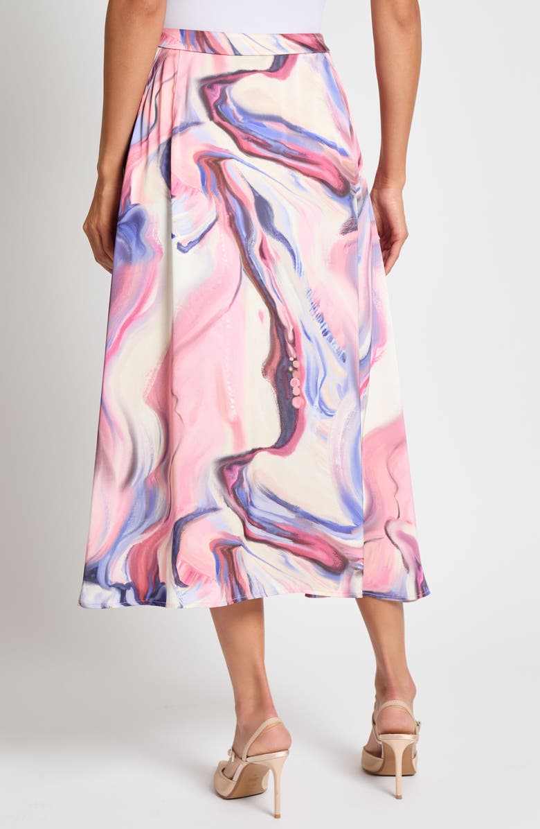 Misook Heritage Fit Watercolor Crepe Maxi Skirt, Alternate, color, Viola Multi