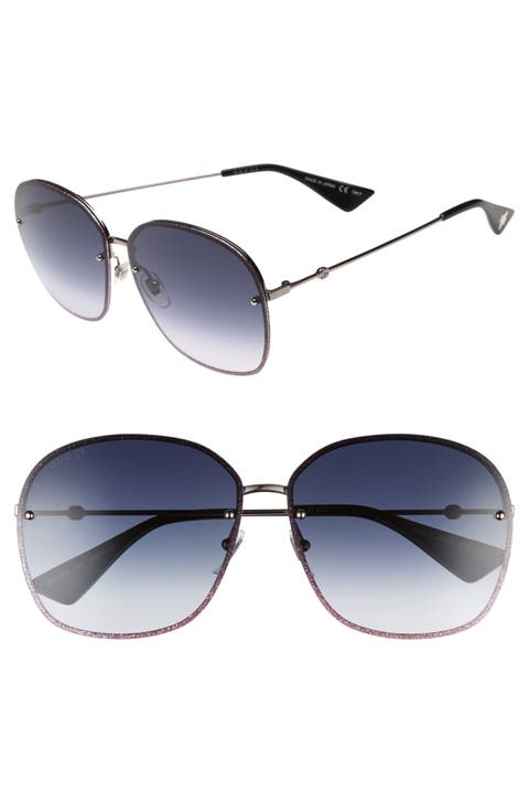 63mm Oversize Square Sunglasses