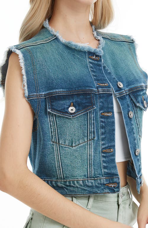 Bayeas Cassie Frayed Denim Vest In Blue