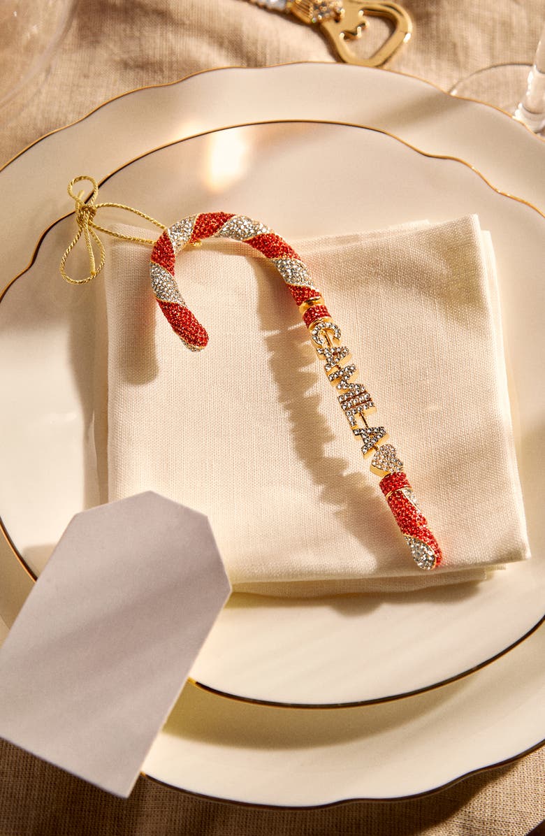 BaubleBar Mint to Be Custom Personalized Ornament Set, Alternate, color, Red