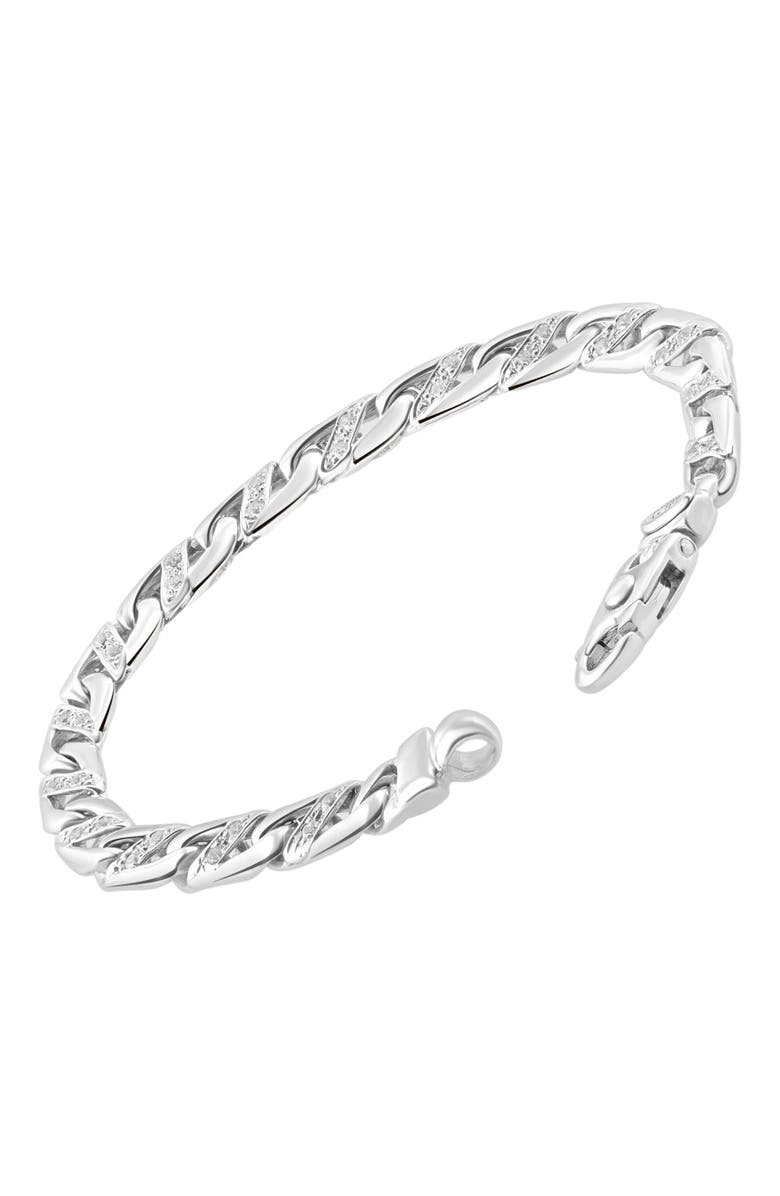 Bliss Diamond Men's Mariner 14k Gold (34gram) or Platinum (60gram) 7mm Link Bracelet 8.5", Alternate, color,