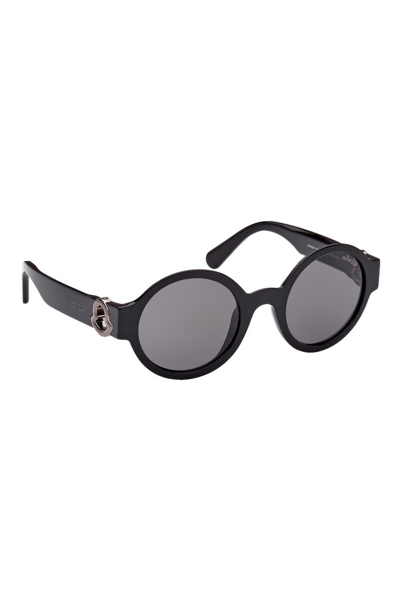 51mm Round Sunglasses, Alternate, color, BLACK/ GUNMETAL / SMOKE