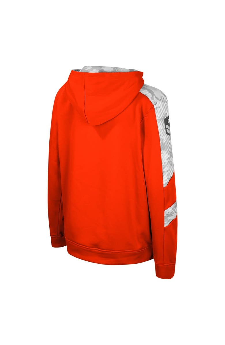 COLOSSEUM Youth Colosseum Orange Clemson Tigers OHT Military Appreciation Cyclone Digital Camo Pullover Hoodie, Alternate, color,