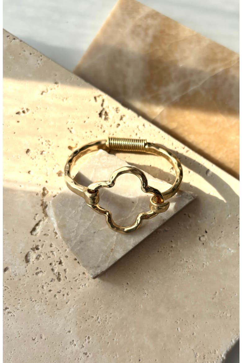 Clover Cuff Bracelet, Alternate, color, GOLD