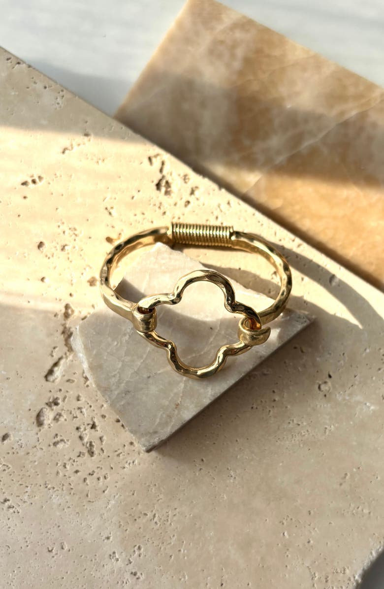 Adornia Clover Cuff Bracelet, Alternate, color, Gold