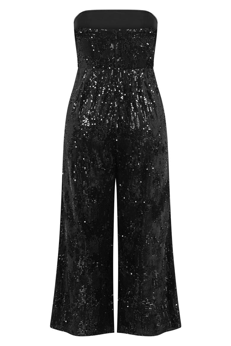 Sequin Sleeveless Wide Leg Jumpsuit, Alternate, color, BLACK
