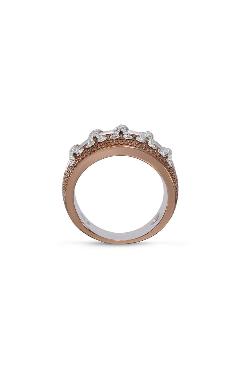 LuvMyJewelry Touchdown American Football Diamond Band Men Ring, Alternate, color, Brown