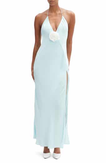 Bardot Aradia Rosette Plunge Halter Gown