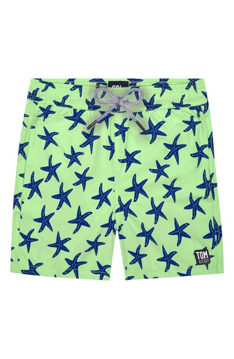 Kids' Starfish Print Swim Trunks (Toddler, Little Boy & Big Boy)