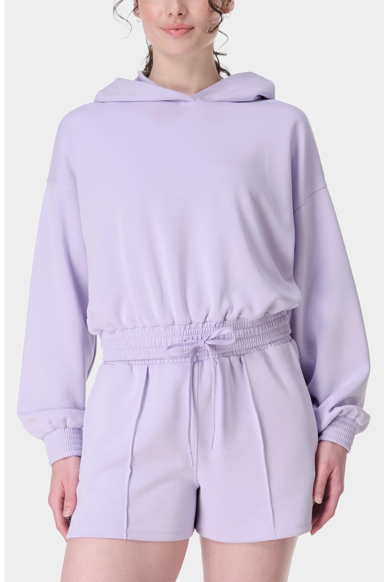 Sand Wash Cloud Weight Crop Hoodie, Main, color, HEATHER PURPLE