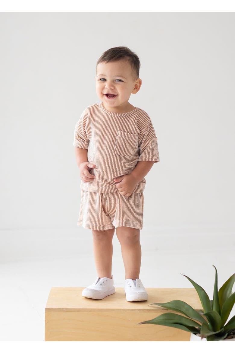 Bear Short Sleeve Two Piece Set, Alternate, color, Brown