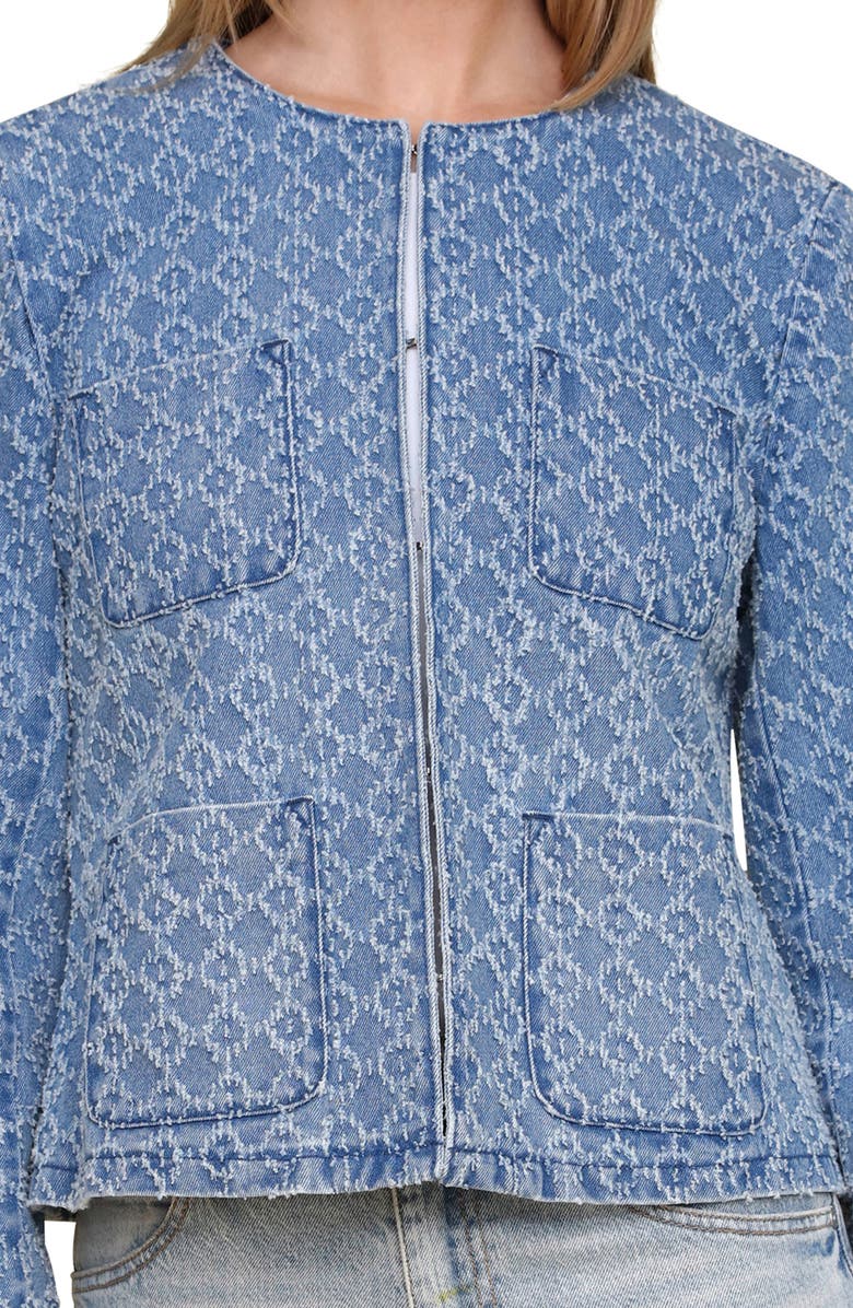 Bagatelle Textured Denim Jacket, Alternate, color, Blue