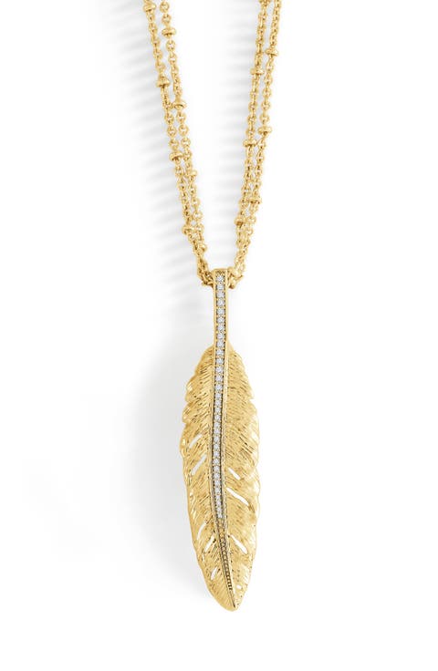 Feather Layered Pendant Necklace