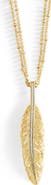 Anabel Aram Jewelry Feather Layered Pendant Necklace