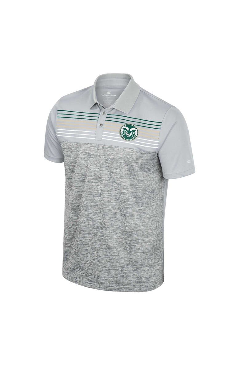 COLOSSEUM Men's Colosseum Gray Colorado State Rams Cybernetic Polo, Alternate, color, 