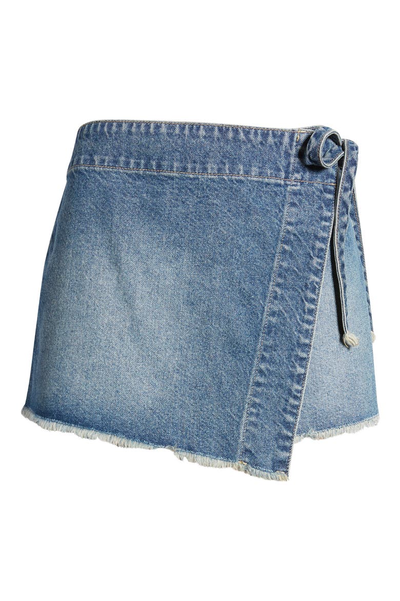 Emmy Nonstretch Denim Skort, Alternate, color, MISTY BLUE