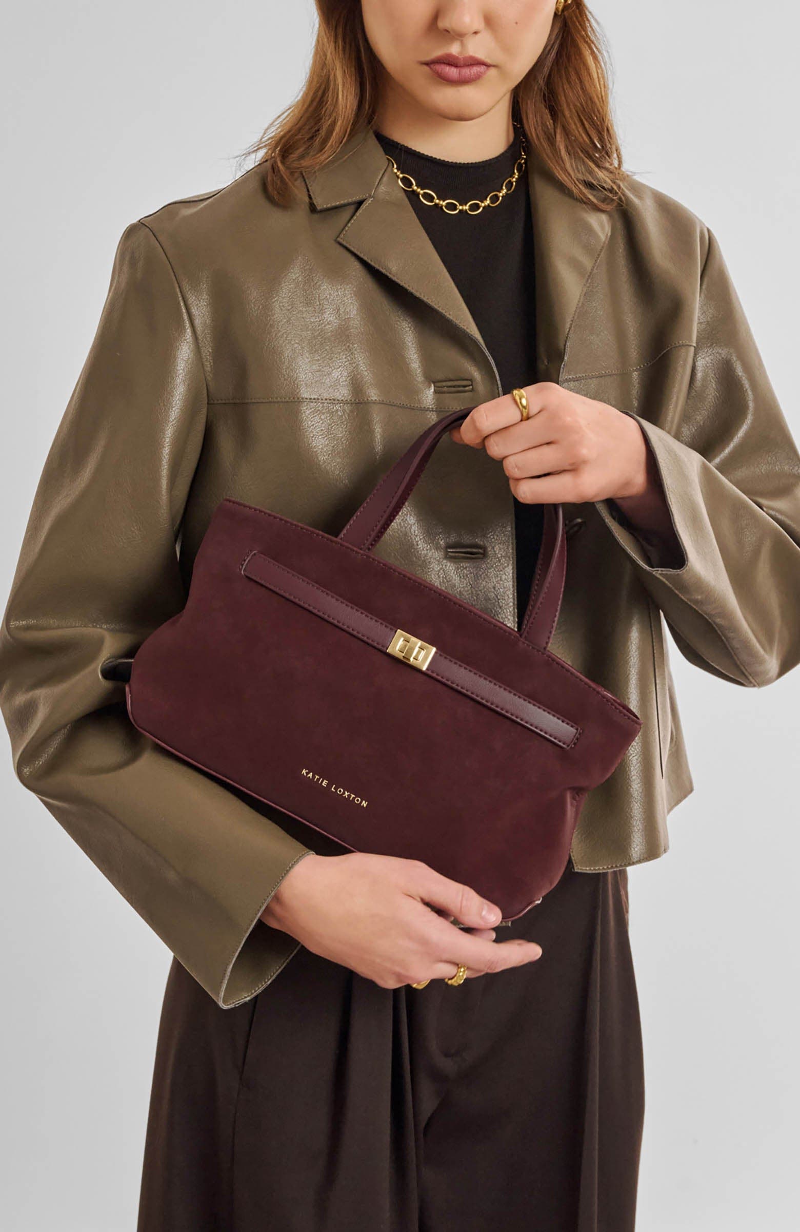 Orin Top Handle Crossbody Bag, Alternate, color, Cherry Suedette / Cherry