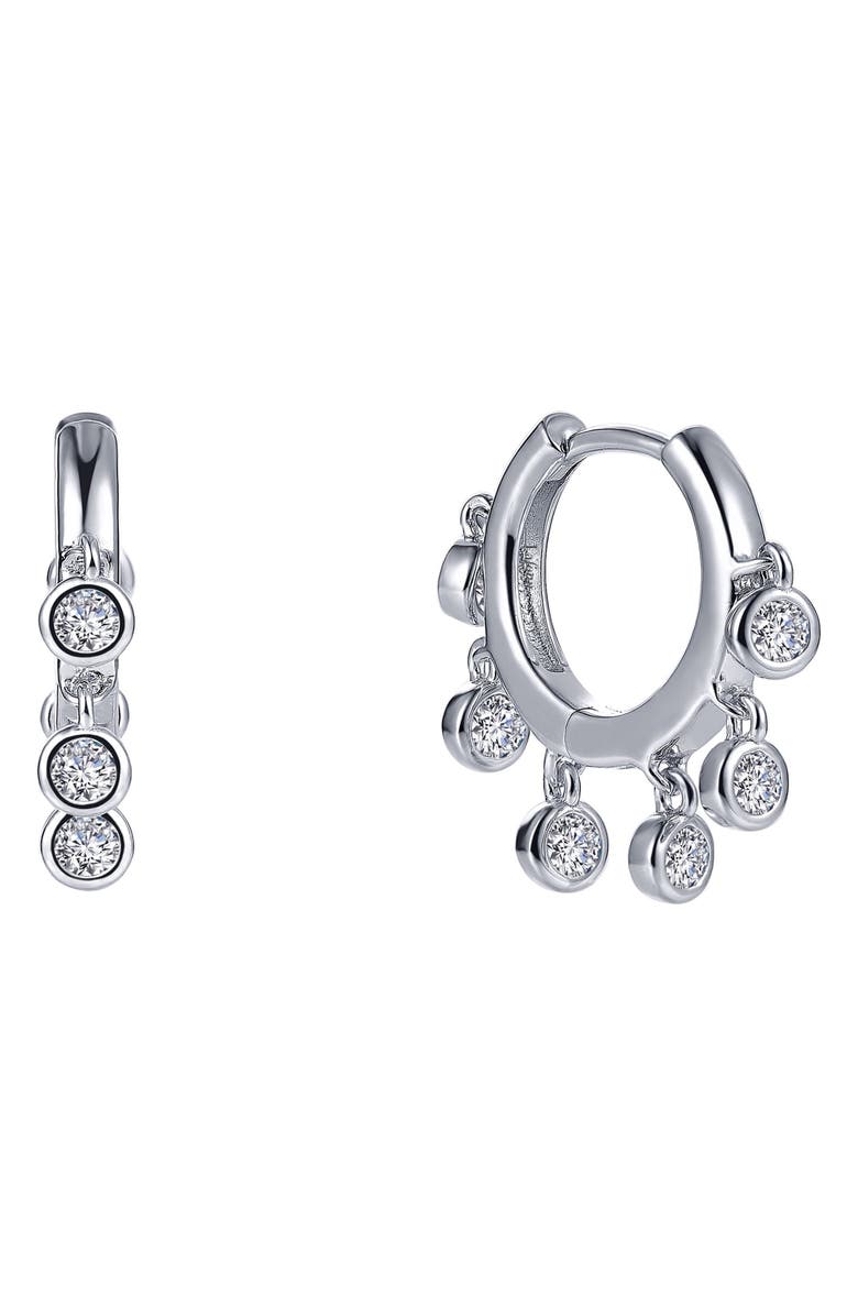 Lafonn Bezel Simulated Diamond Huggie Hoop Earrings, Main, color, 
