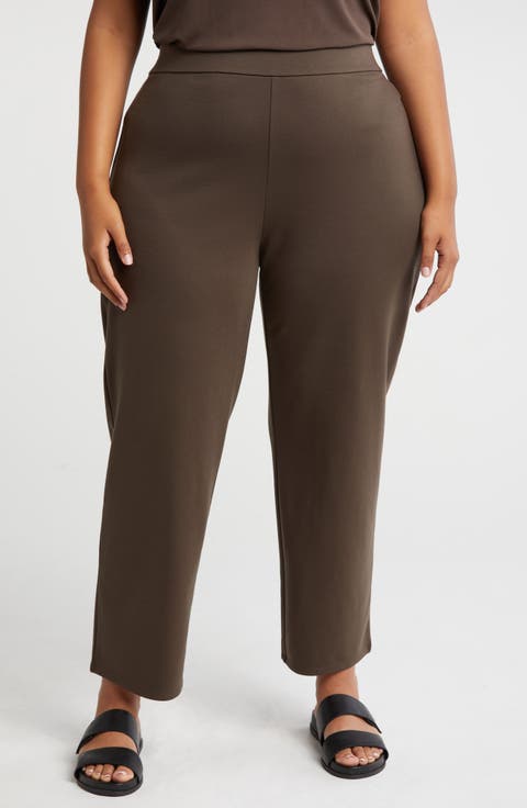 Stretch Ankle Straight Leg Pants (Plus)